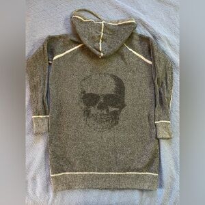 Skull Cashmere zip up hooded sweater